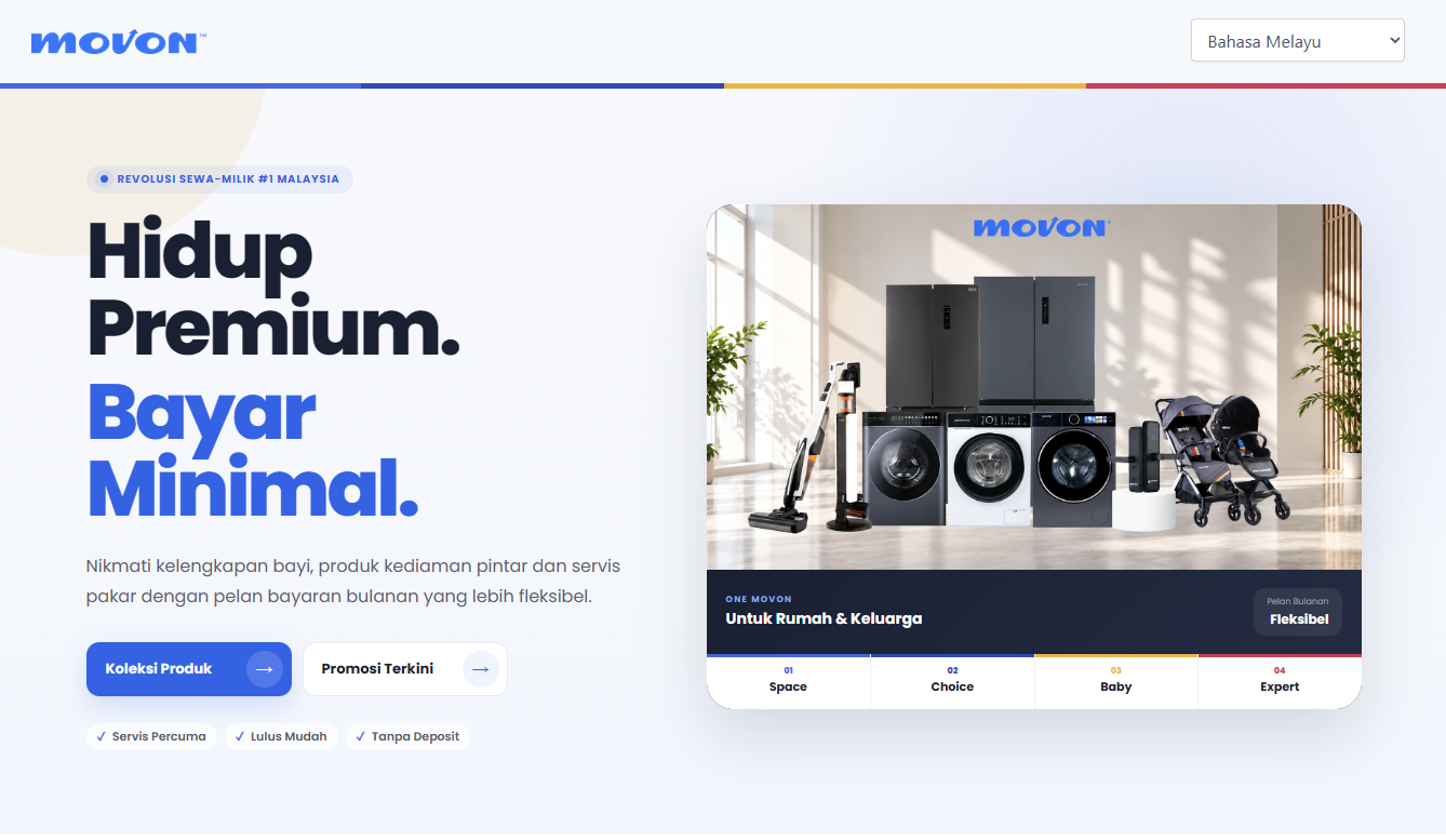 Paparan desktop website MOVON