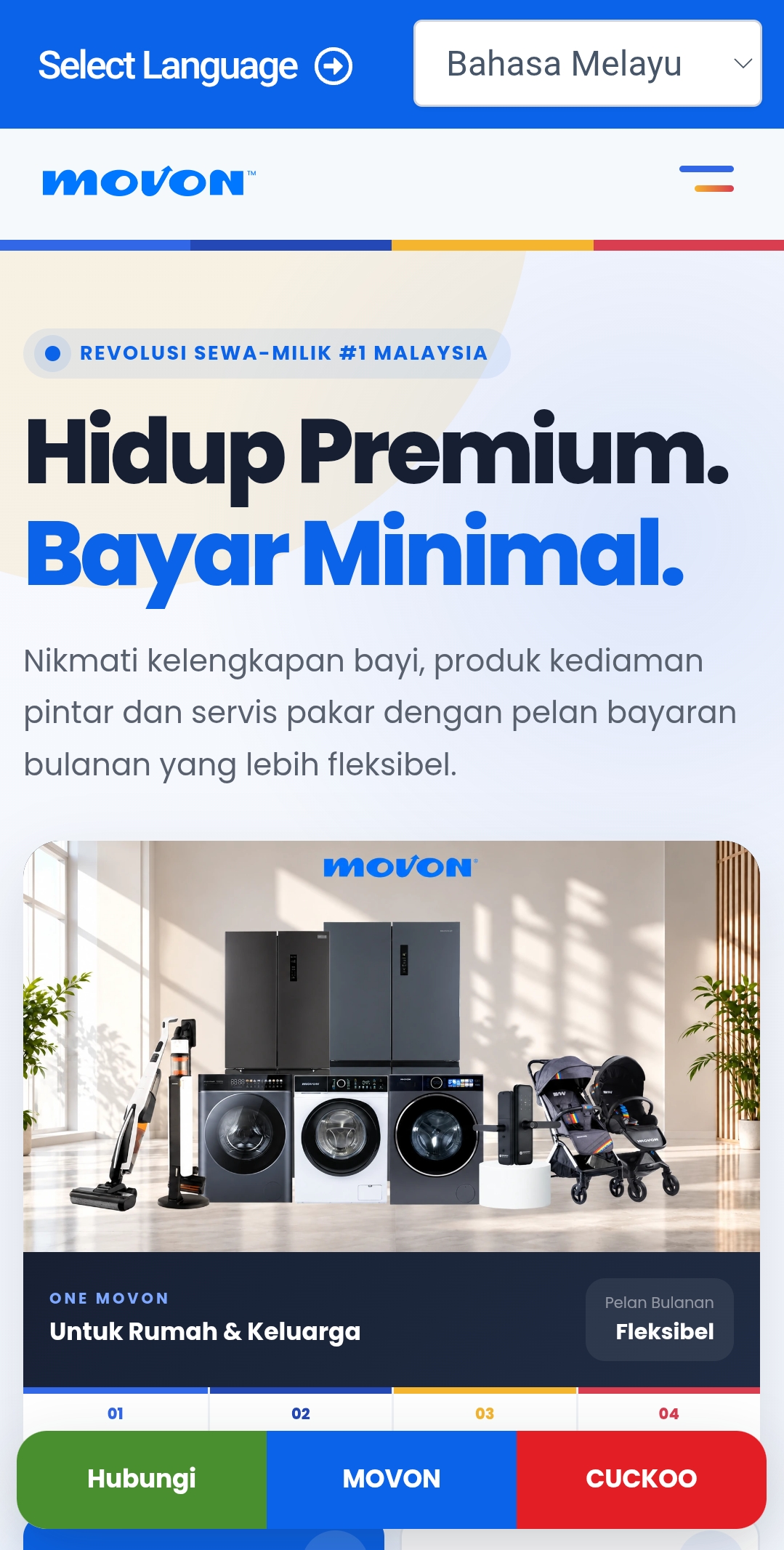 Paparan mobile website MOVON